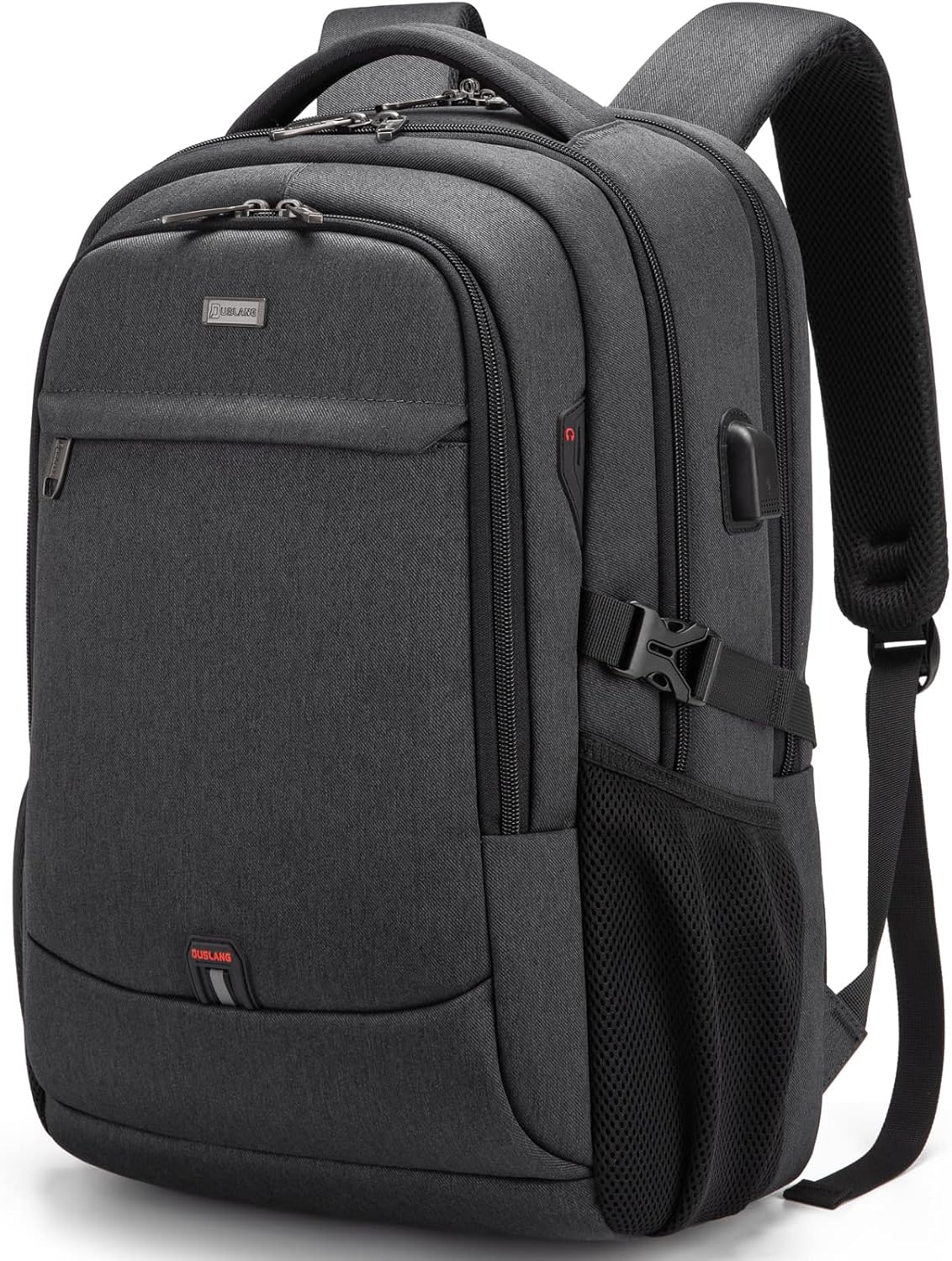 Laptop Backpack with USB Charging Port, Padded Compartment for 17 Inch Notebooks, Multiple Organizer Pockets, Trolley Sleeve for Business | Lonoma