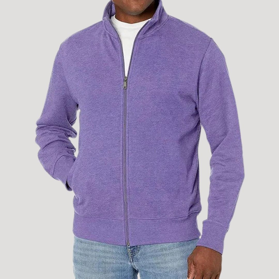 Men's Zip Jacket for Spring Fall | Lightweight Everyday Coat for Casual Wear Travel Commuting | Classic Fit Outerwear | Lonoma