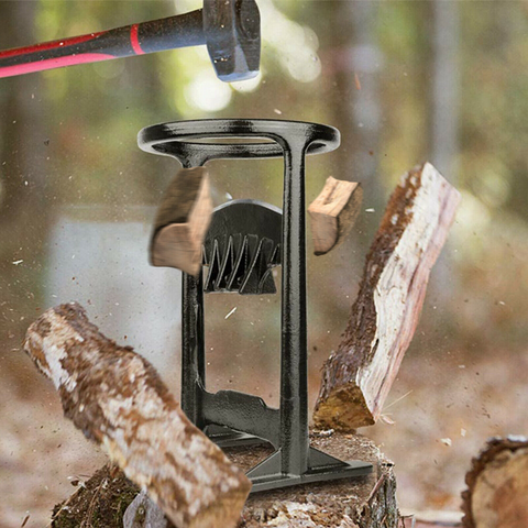 Manual Log Splitter Steel Wedge for Firewood with Safety Base for Fireplace | Lonoma