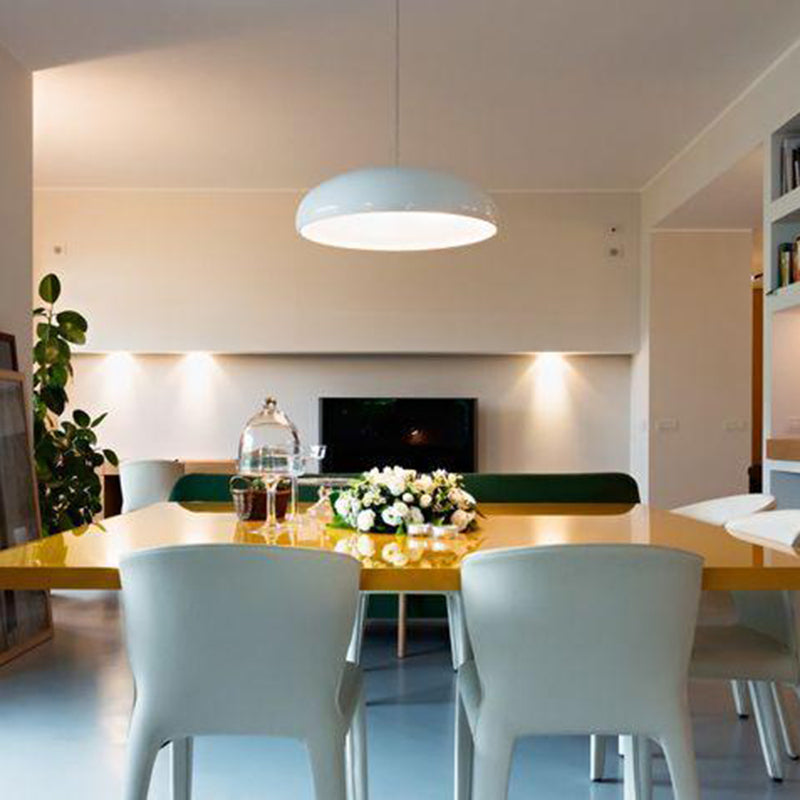 Modern Geometric Metal Pendant Light - Dimmable LED Ceiling Fixture with 3-Color Temperature Switching - 14 to 24 Inch Diameter Options | Lonoma