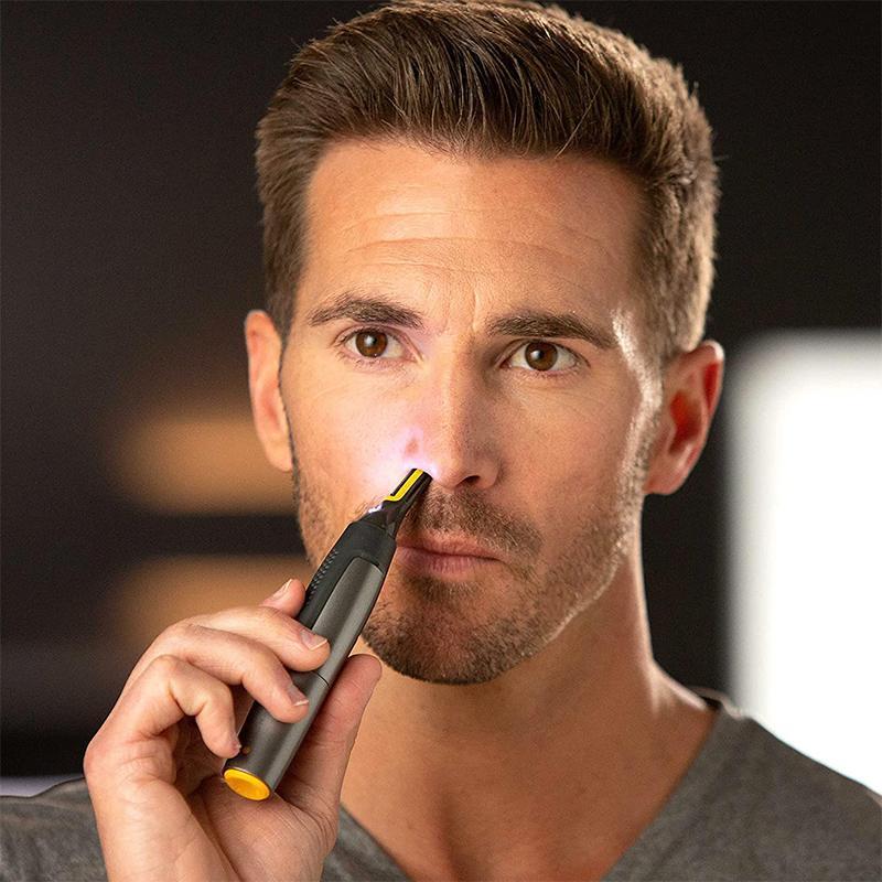 Nose Hair Trimmer with LED Light for Ears Eyebrows – Titanium Stainless Steel Blade, Ergonomic Grooming Tool for Men Women | Lonoma