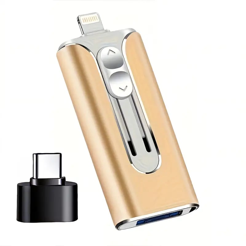 Dual Connector USB 3.0 Flash Drive for iOS & Android Phones – Metal Phone Memory Stick for Photos, Videos, Files Backup | Lonoma