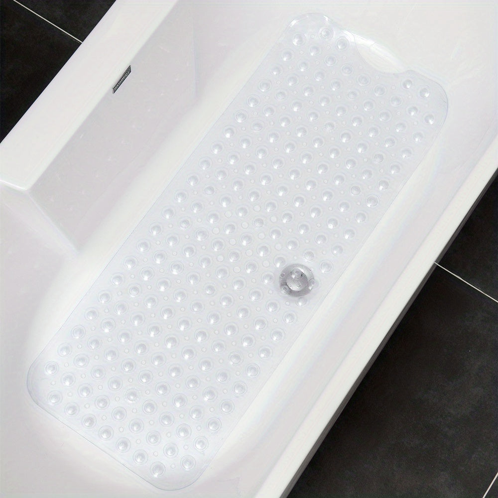 Non-Slip Bath Mat 40 × 39 in with Suction Cups – Extra Long Shower Safety Mat for Bathtub & Walk-In Shower | Lonoma