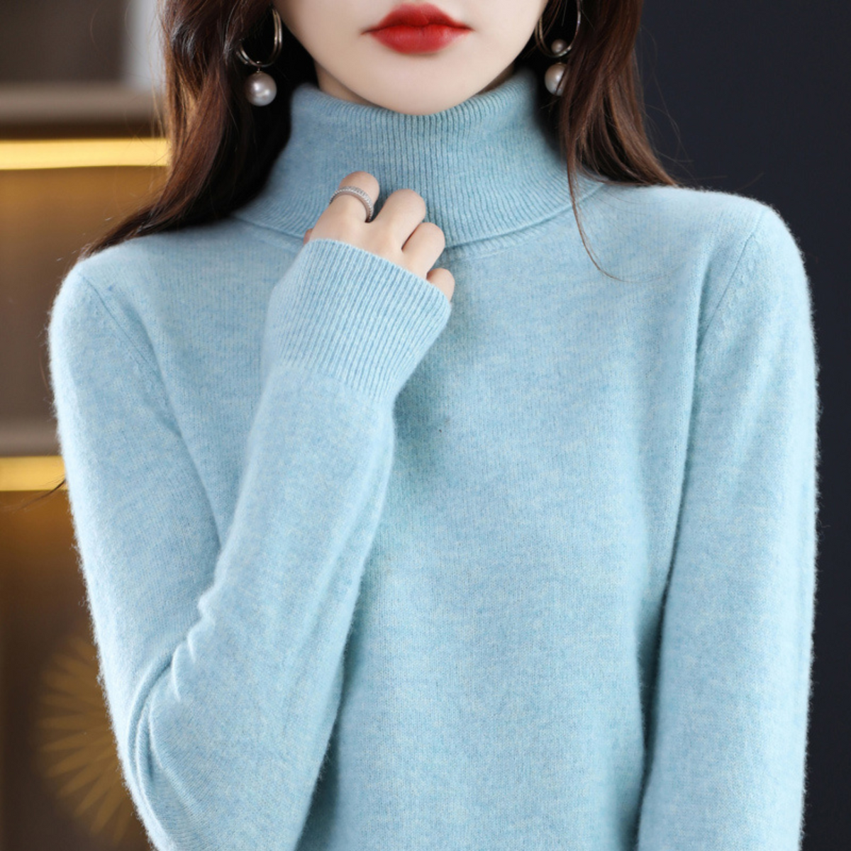 Women's Turtleneck Sweater Soft Knit Long Sleeve Pullover for Fall Winter Everyday Casual Office Wear | Lonoma