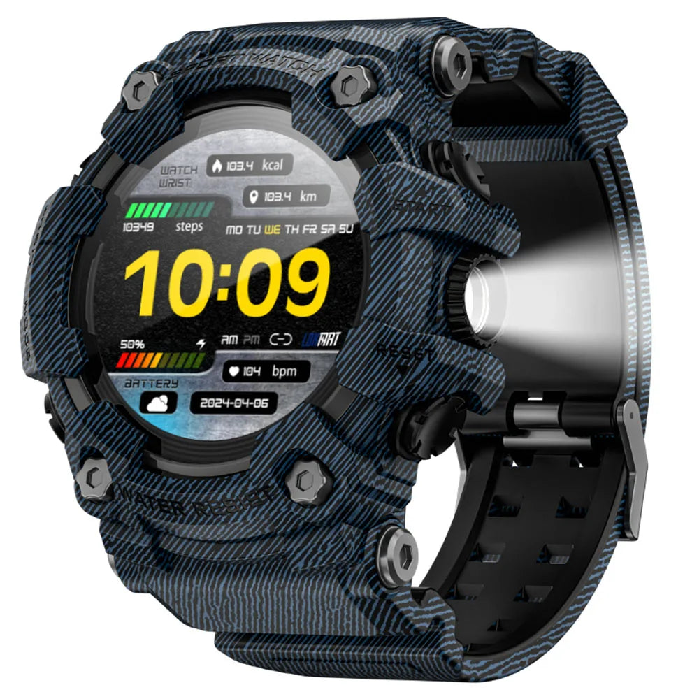 Rugged Fitness Smartwatch 1.32-Inch Touchscreen IP68 Waterproof 100+ Sport Modes Bluetooth Calling Heart Rate Sleep Monitor 15-Day Battery | Lonoma