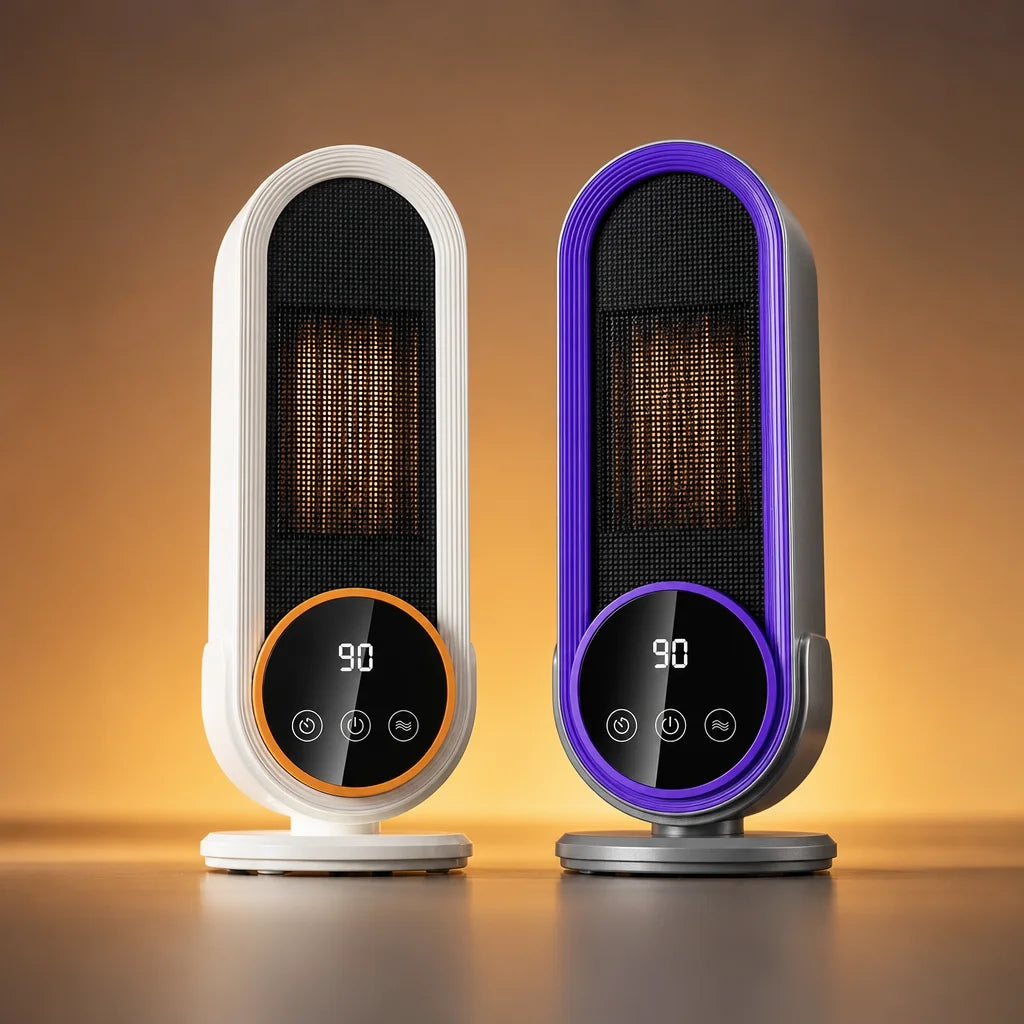 Portable Ceramic Space Heater with Tip-Over Protection, Touch Controls & Thermostat for Bedroom, Office, Desktop | Lonoma