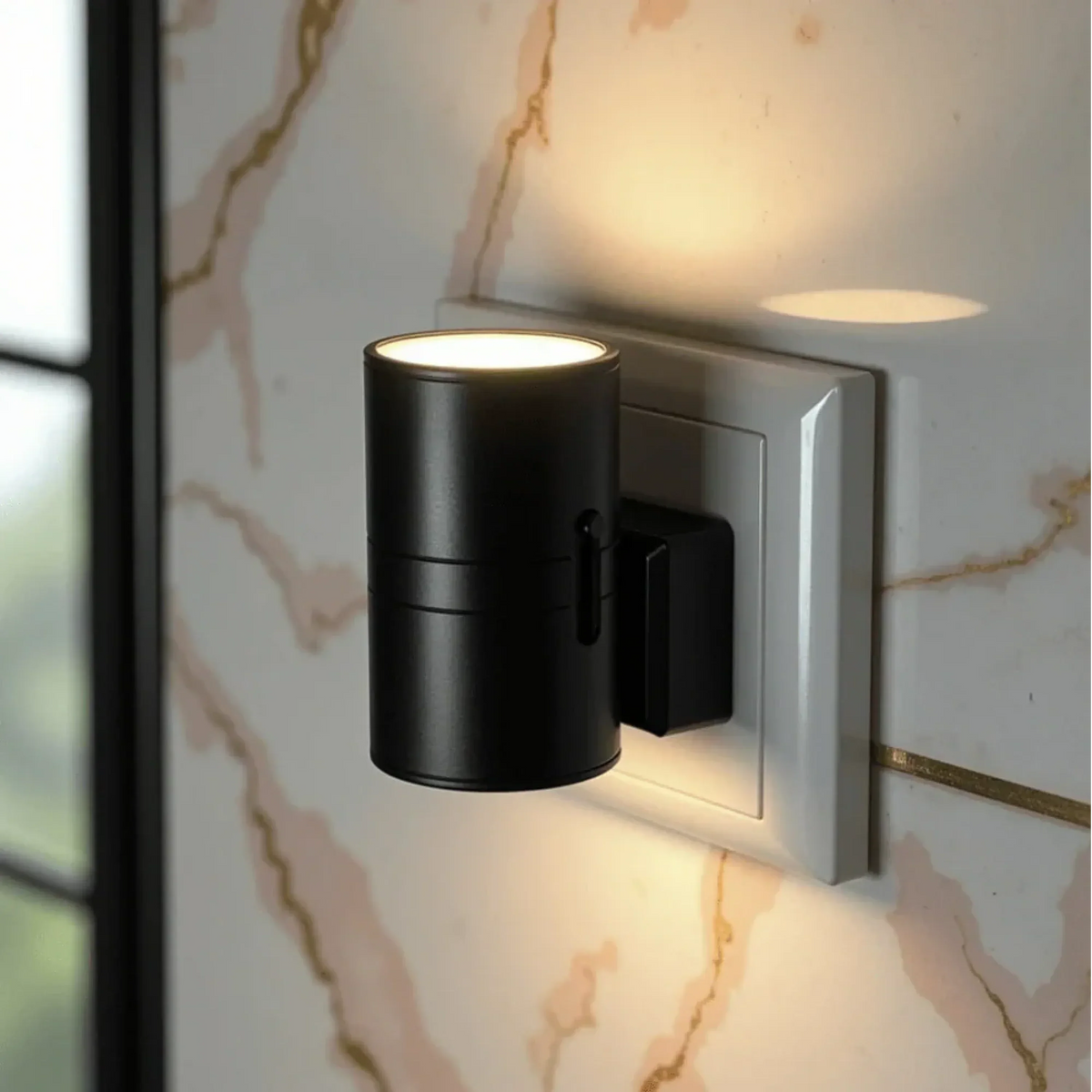 Plug-In LED Night Light with Motion Sensor & Dimmer – Automatic Dusk-to-Dawn Lamp for Hallway, Bedroom & Bathroom | Lonoma