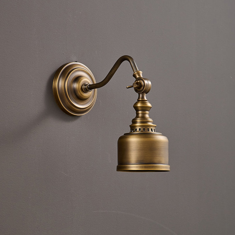 Adjustable Brass Wall Reading Light with Gooseneck Arm – Vintage Sconce for Bedroom, Bedside & Living Room | Lonoma