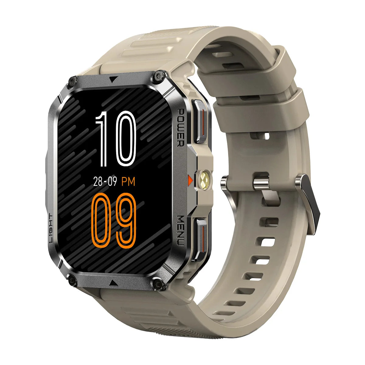 Tactical GPS Smartwatch with AI Voice Assistant + Bluetooth Calling + 120 Sport Modes + Built-In LED Flashlight for Hiking Outdoor Adventures | Lonoma