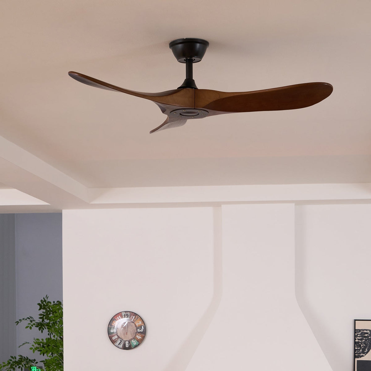 Wood Ceiling Fan with LED Light 42 inch 52 inch Black Walnut Reversible 6 Speed Indoor | Lonoma