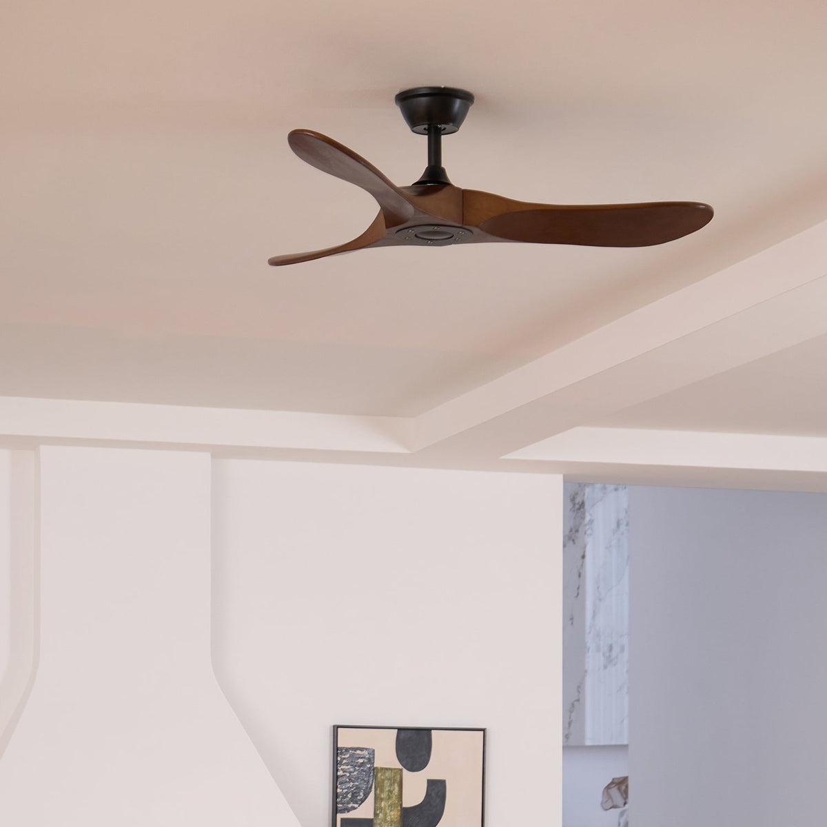 Wood Ceiling Fan with LED Light 42 inch 52 inch Black Walnut Reversible 6 Speed Indoor | Lonoma