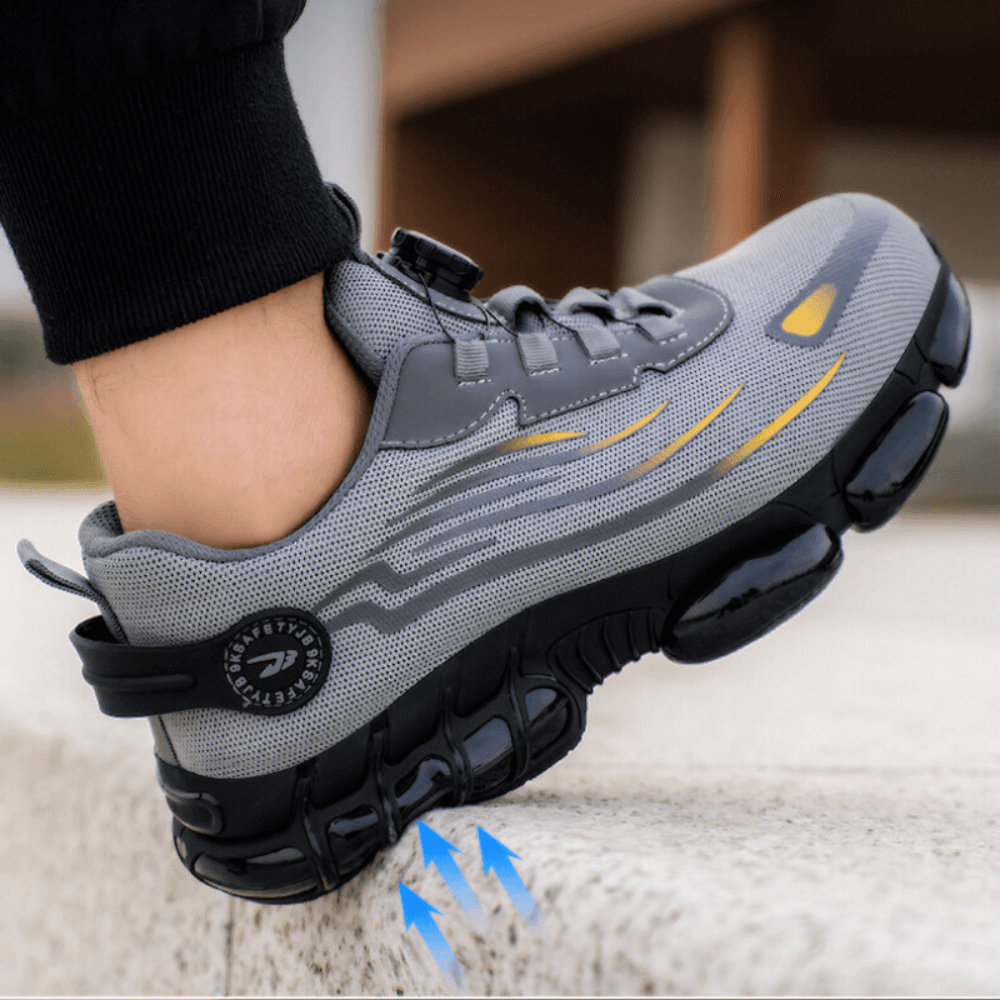 Men's Steel Toe Work Shoes with Arch Support, Slip-Resistant Lightweight Safety Sneakers for Warehouse, Construction & Industrial Jobs | Lonoma