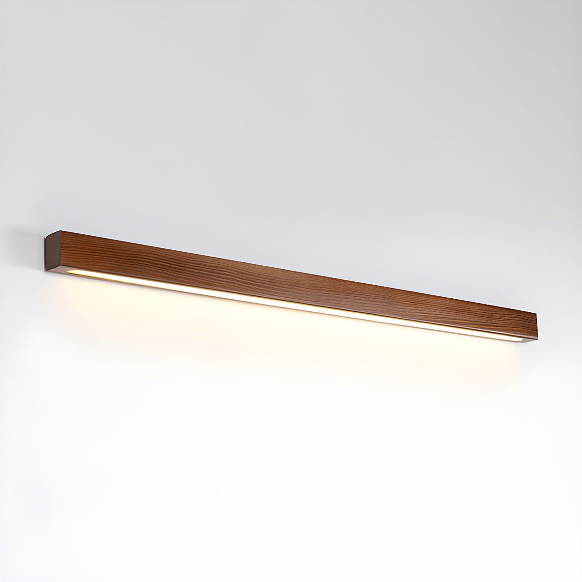Linear Wood Wall Light LED Modern Minimalist Sconce Pine Walnut Frame Hallway Bathroom Bedroom Vanity Mirror Lighting Fixture Warm Cool | Lonoma