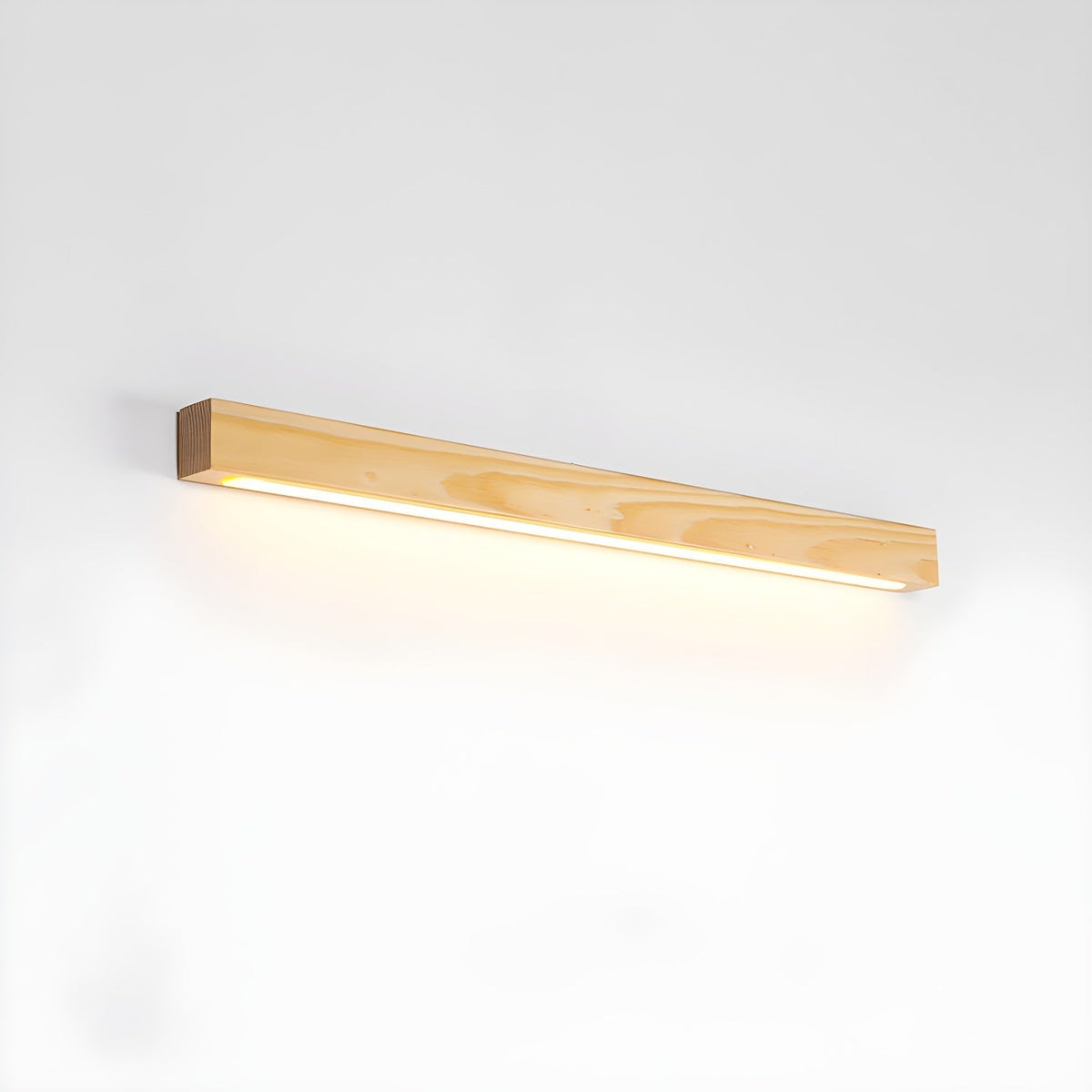 Linear Wood Wall Light LED Modern Minimalist Sconce Pine Walnut Frame Hallway Bathroom Bedroom Vanity Mirror Lighting Fixture Warm Cool | Lonoma