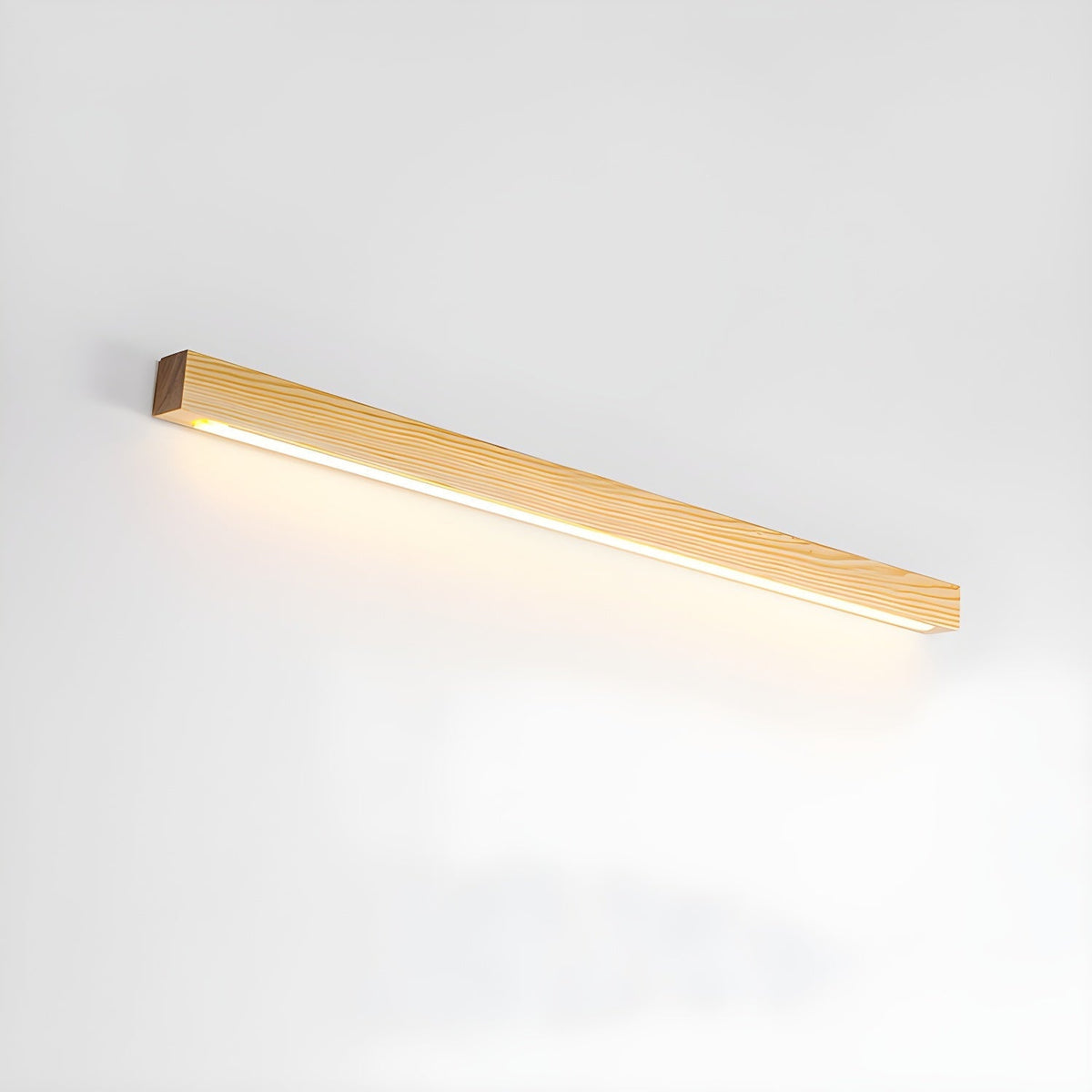 Linear Wood Wall Light LED Modern Minimalist Sconce Pine Walnut Frame Hallway Bathroom Bedroom Vanity Mirror Lighting Fixture Warm Cool | Lonoma