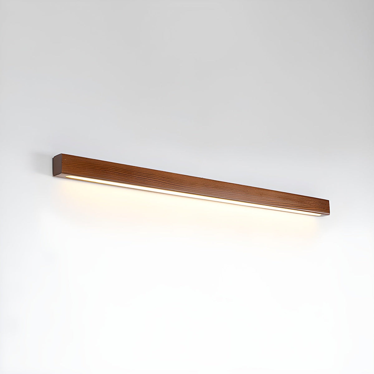 Linear Wood Wall Light LED Modern Minimalist Sconce Pine Walnut Frame Hallway Bathroom Bedroom Vanity Mirror Lighting Fixture Warm Cool | Lonoma