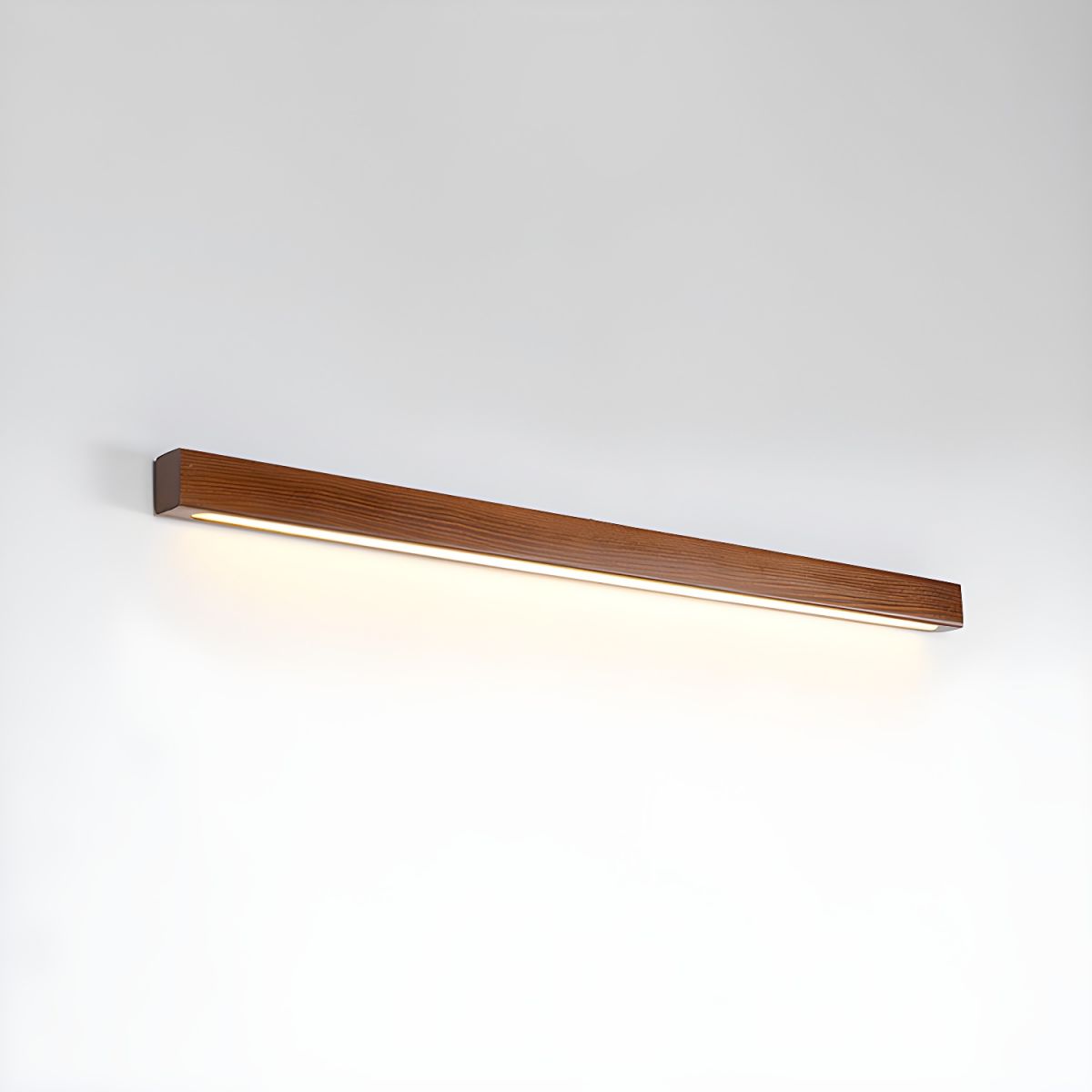 Linear Wood Wall Light LED Modern Minimalist Sconce Pine Walnut Frame Hallway Bathroom Bedroom Vanity Mirror Lighting Fixture Warm Cool | Lonoma