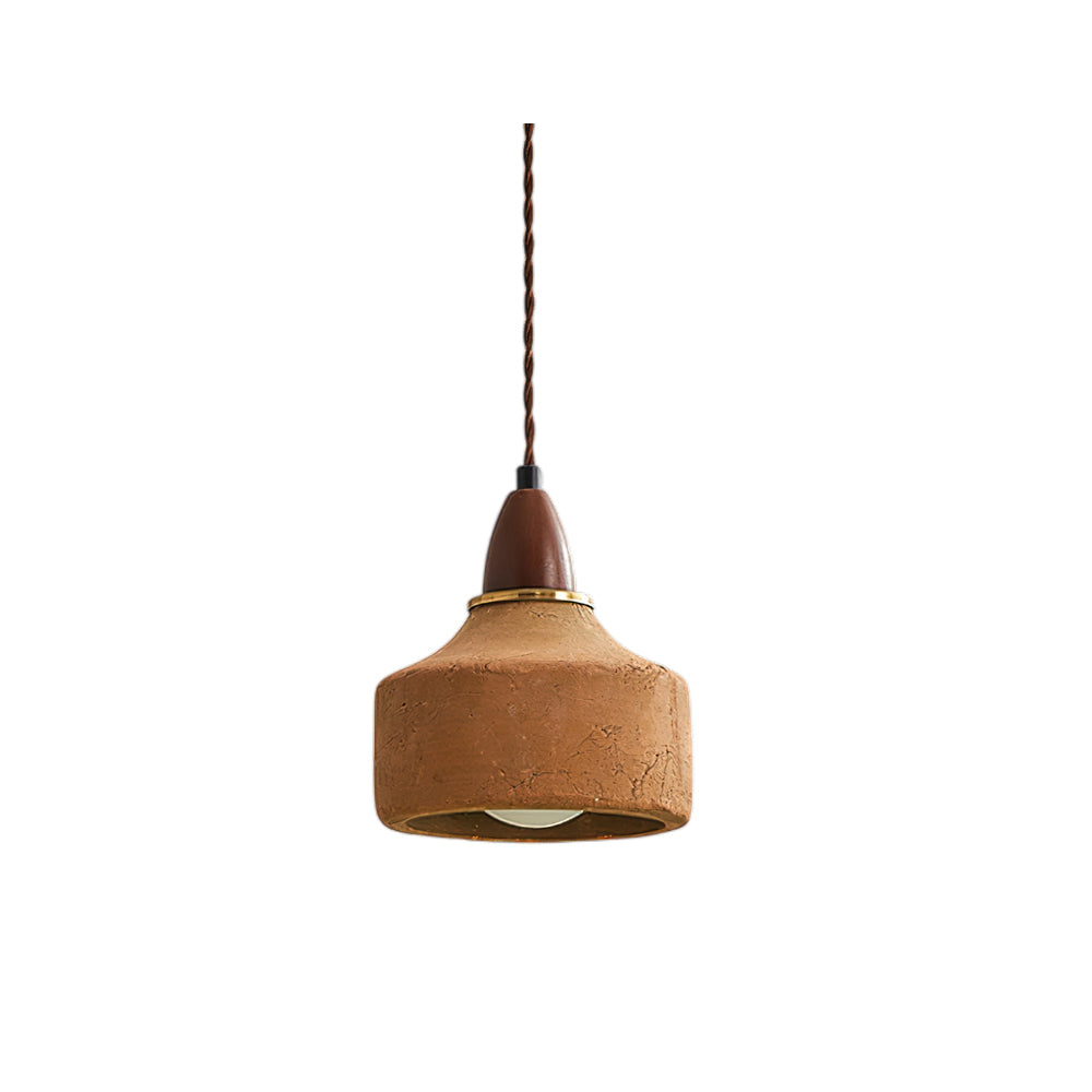 Ceramic and Wood Hanging Pendant Light Fixture G9 Base 6.3 Inch Diameter Modern Ceiling Lamp for Kitchen Island Dining Room Entryway | Lonoma