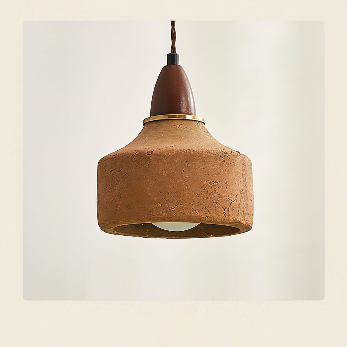 Ceramic and Wood Hanging Pendant Light Fixture G9 Base 6.3 Inch Diameter Modern Ceiling Lamp for Kitchen Island Dining Room Entryway | Lonoma