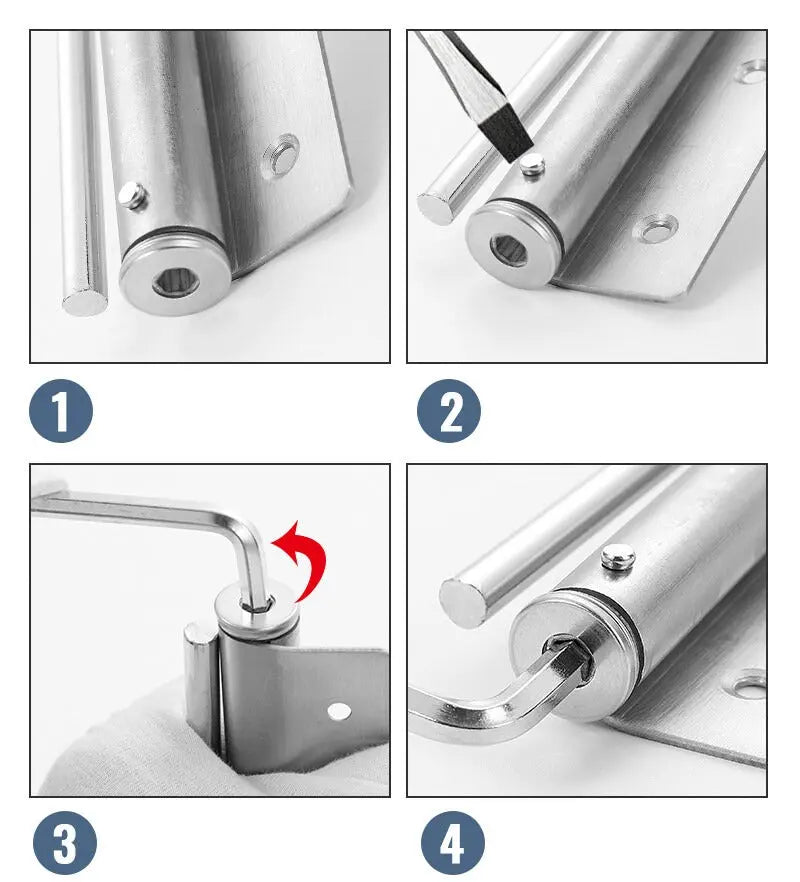 Hydraulic Door Closer Stainless Steel 4-Speed Adjustable Self-Closing Automatic Soft Close for Interior Doors Left Right Swing Bedroom Office | Lonoma