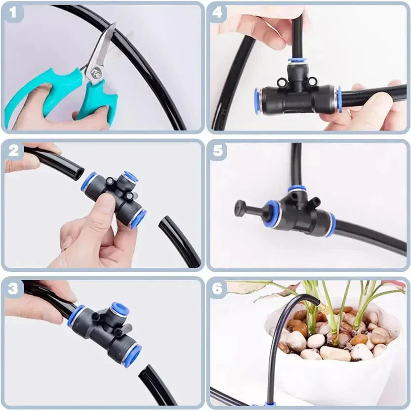 Patio Misting System 66 ft with 20 Adjustable Brass Nozzles Tool-Free Setup for Cooling Gardens Decks Plant Watering Outdoor | Lonoma