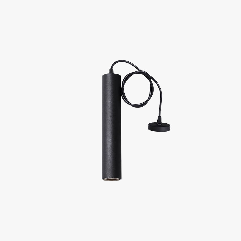 Linear Cylinder Pendant Light Black Metal 12 or 16 Inch Hardwired Adjustable Height Modern Hanging Fixture Dining Room Kitchen Island Bar | Lonoma