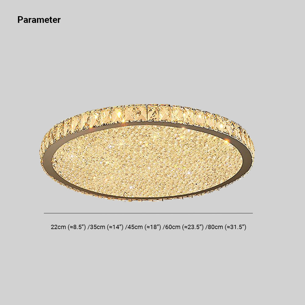 Semi-Flush Mount Crystal Ceiling Light Fixture | Modern Glamorous Overhead Lighting for Bedroom Hallway Entryway Dining Room | Gold Metal | Lonoma