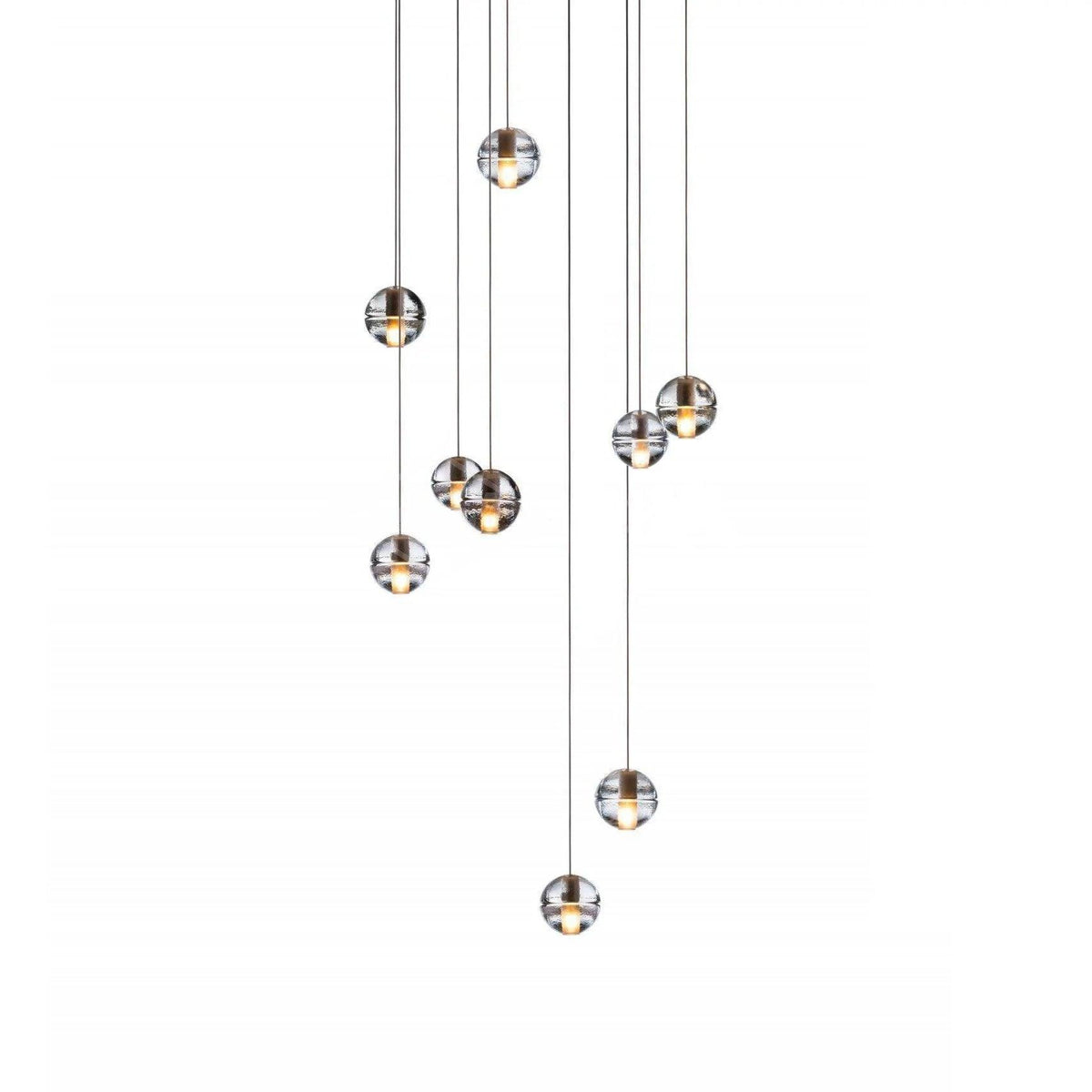 Sparkling Glass Globe Multi-Light Chandelier with Adjustable Hanging Drop & Chrome Frame for Dining Room, Entryway, Stairwell | Lonoma