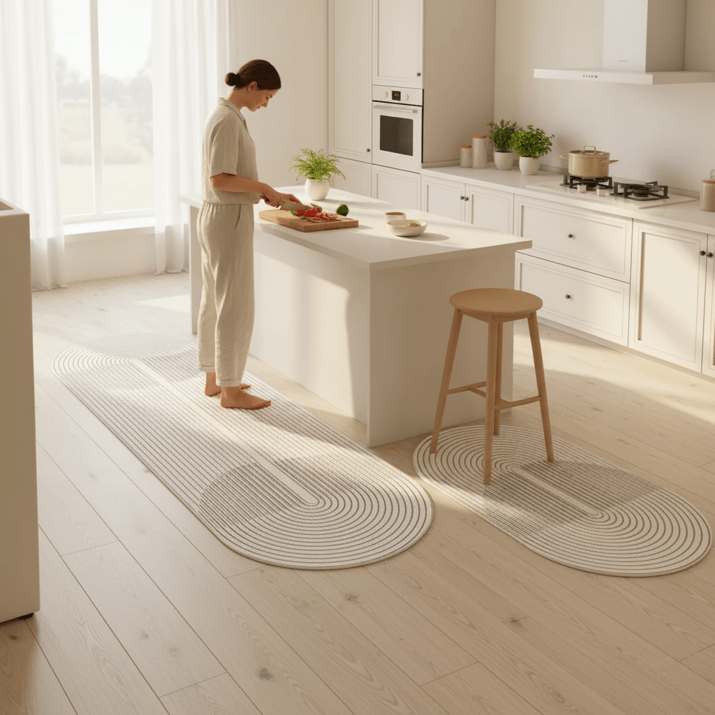 Non-Slip Kitchen Mat Cushioned Foam Relief for Feet Back Joints Waterproof Easy Clean Modern Design 5 Sizes for Home Cooking Area Floor | Lonoma