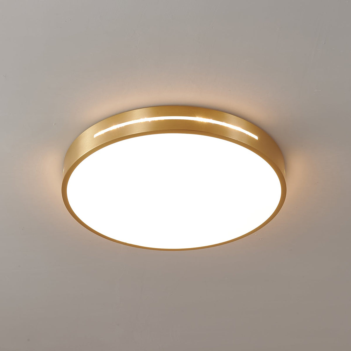 Contemporary LED Flush Mount Ceiling Light Brass Frame Minimalist Design 12-20 inch Round Square for Bedroom Hallway Kitchen | Lonoma