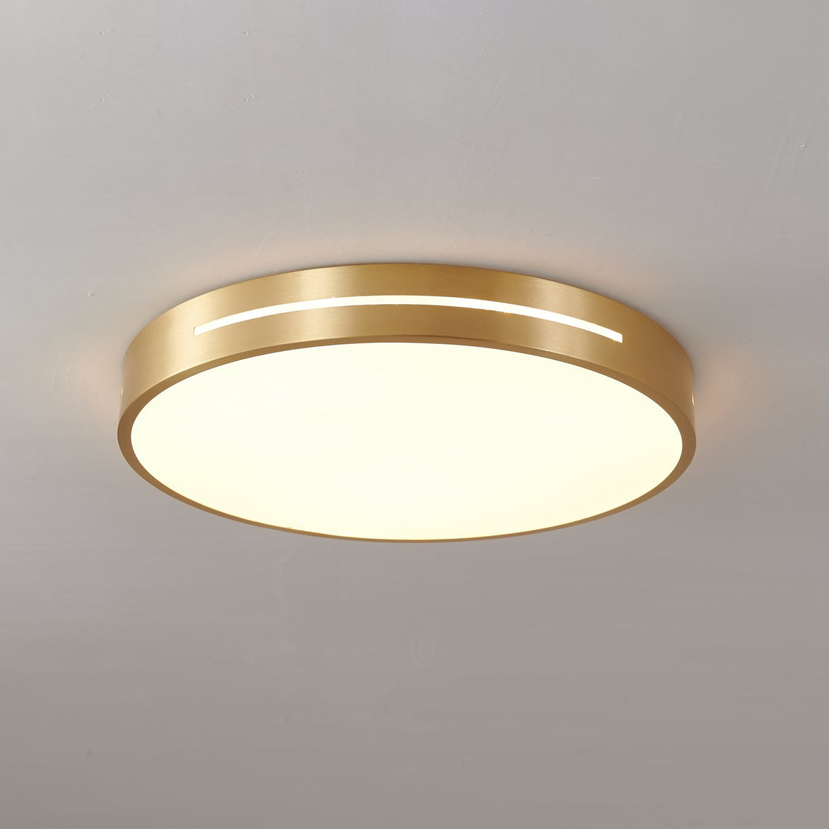 Contemporary LED Flush Mount Ceiling Light Brass Frame Minimalist Design 12-20 inch Round Square for Bedroom Hallway Kitchen | Lonoma