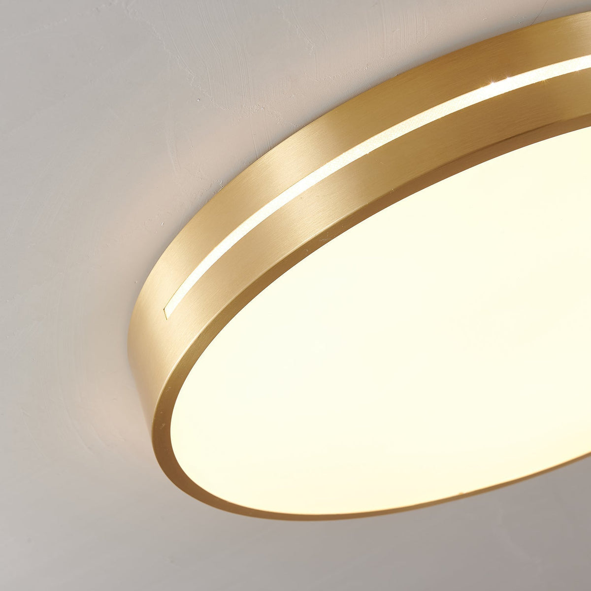 Contemporary LED Flush Mount Ceiling Light Brass Frame Minimalist Design 12-20 inch Round Square for Bedroom Hallway Kitchen | Lonoma