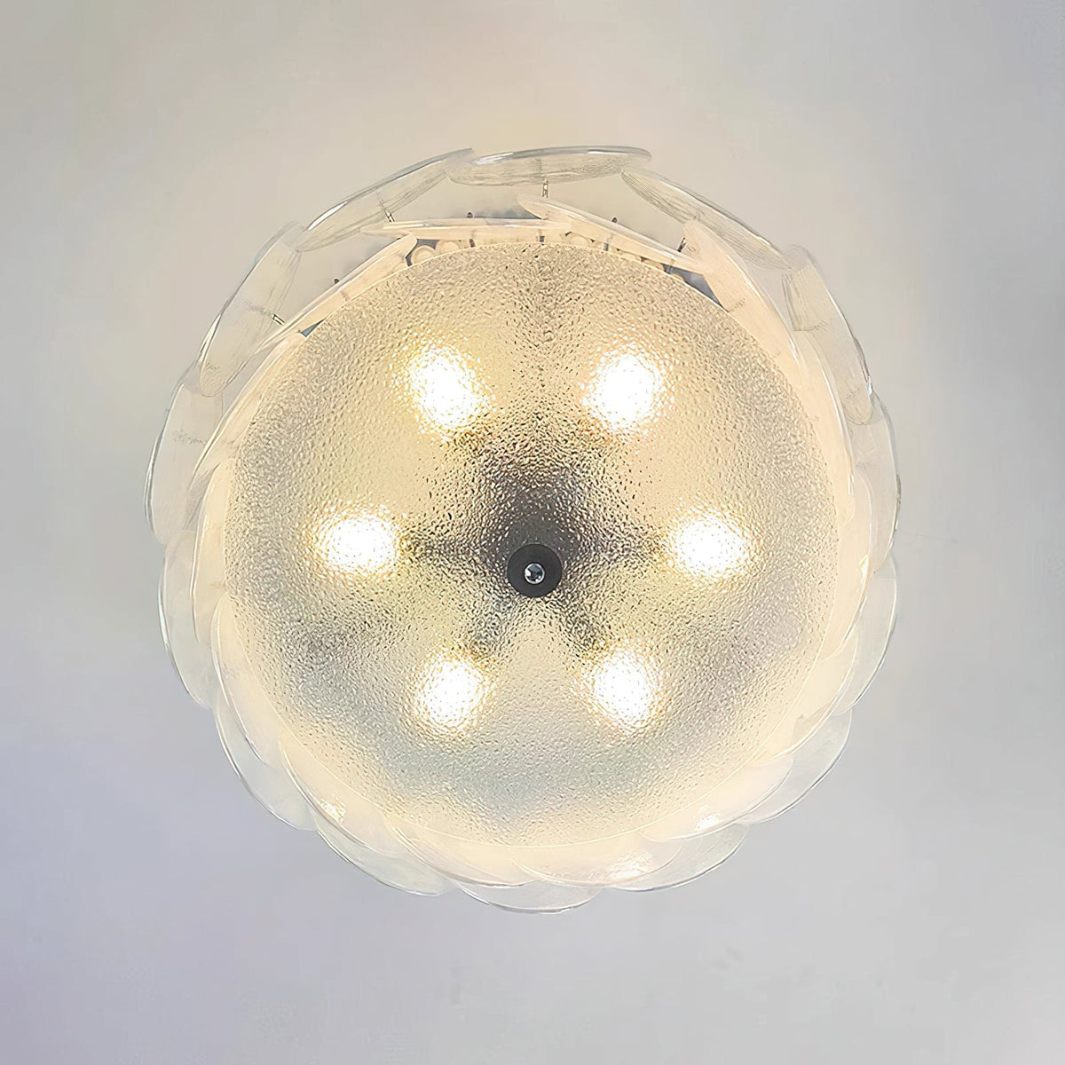 Flush Mount Ceiling Light Fixture with Glass Shade, Modern LED Compatible Semi-Flush Ceiling Lamp for Bedroom Kitchen Hallway Dining Room | Lonoma
