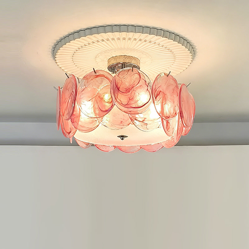 Flush Mount Ceiling Light Fixture with Glass Shade, Modern LED Compatible Semi-Flush Ceiling Lamp for Bedroom Kitchen Hallway Dining Room | Lonoma