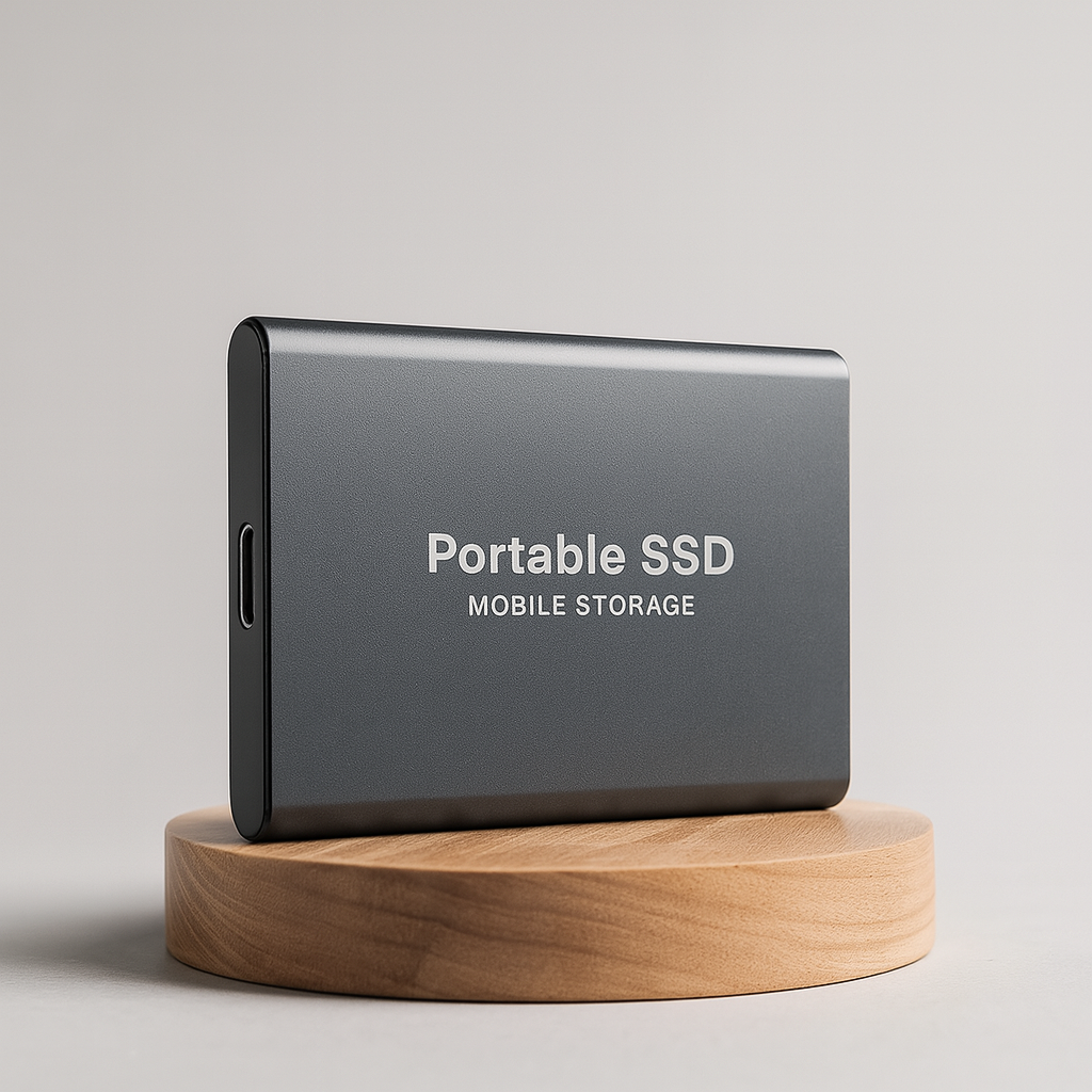Portable USB-C SSD 1TB 2TB 4TB External Solid State Drive, Shock-Resistant Compact Storage for Laptops, Photos & Video, Black Blue Red | Lonoma