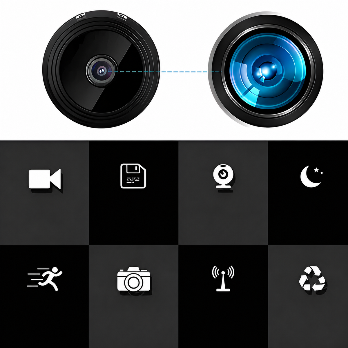 Wireless Security Camera HD Night Vision, Indoor Outdoor Mini Home Surveillance Cam with Motion Detection & Smartphone App | Lonoma