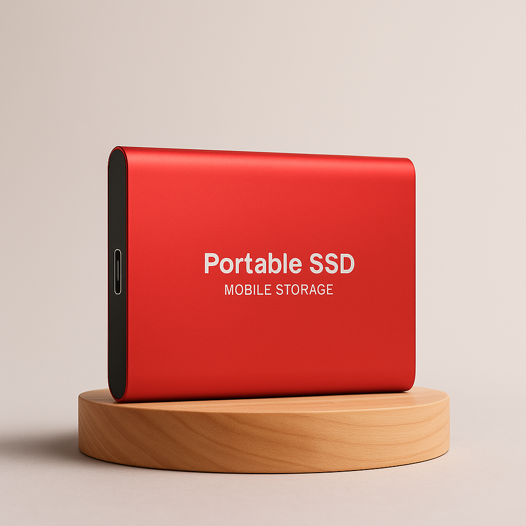 Portable USB-C SSD 1TB 2TB 4TB External Solid State Drive, Shock-Resistant Compact Storage for Laptops, Photos & Video, Black Blue Red | Lonoma