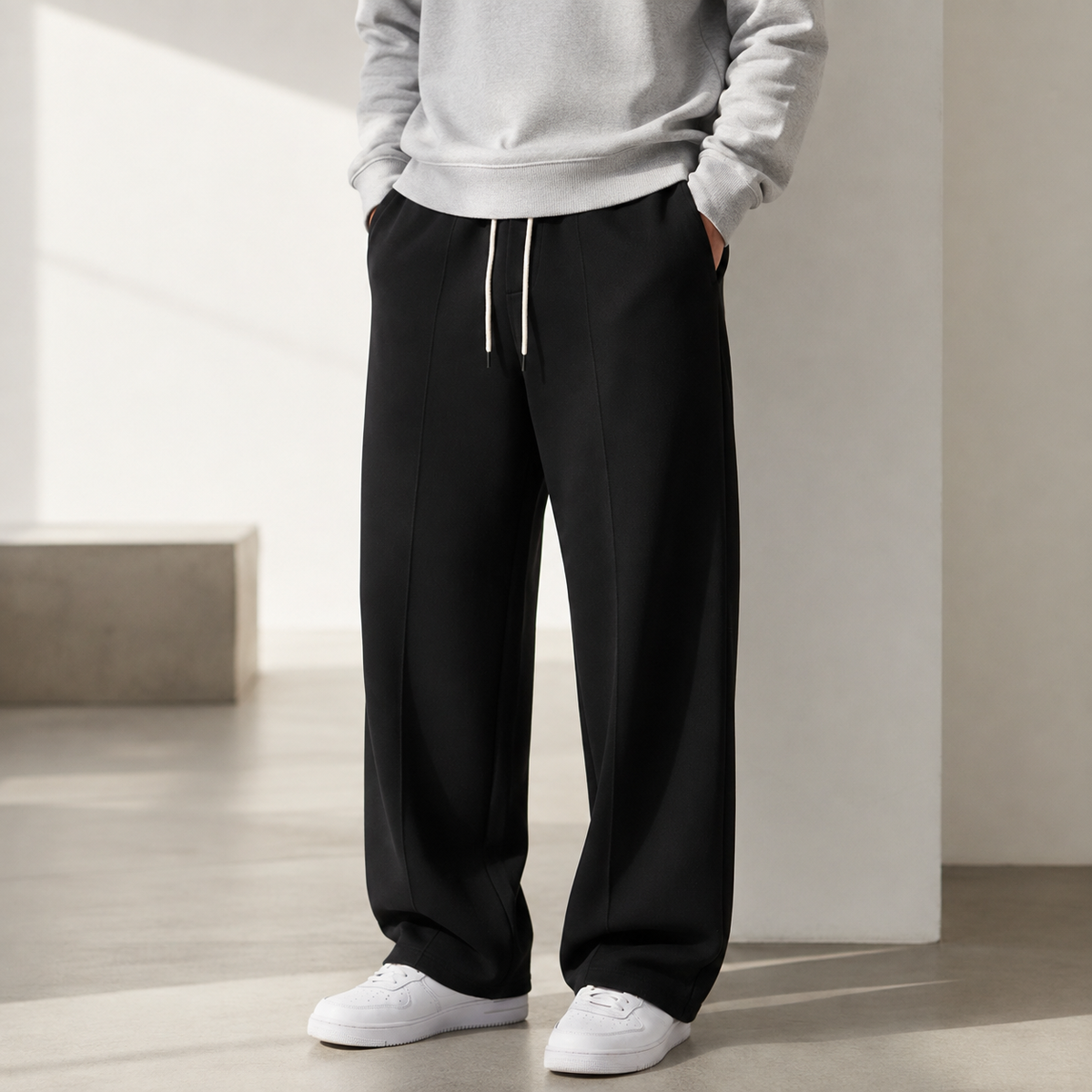 Men's Loose-Fit Joggers with Drawstring Waist and Side Pockets, Relaxed Straight-Leg Sweatpants for Gym, Running, Lounging & Travel | Lonoma