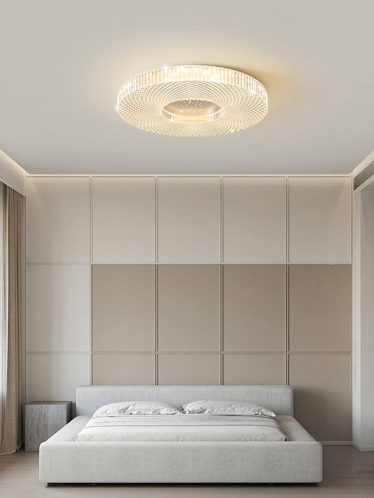Modern LED Flush Mount Ceiling Light Fixture Acrylic Diffuser Round Panel for Bedroom Entryway Hallway Contemporary Design Gold White | Lonoma