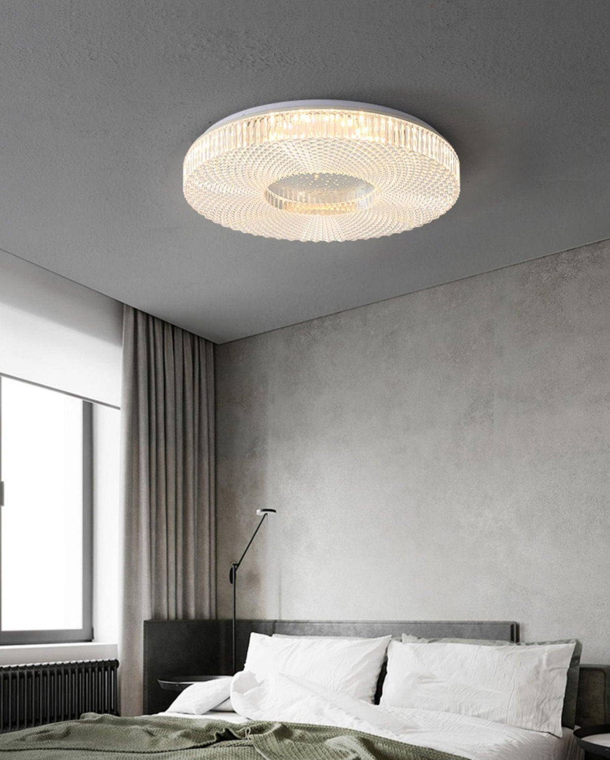 Modern LED Flush Mount Ceiling Light Fixture Acrylic Diffuser Round Panel for Bedroom Entryway Hallway Contemporary Design Gold White | Lonoma