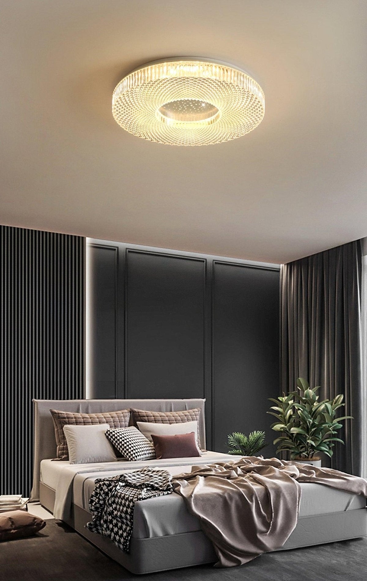 Modern LED Flush Mount Ceiling Light Fixture Acrylic Diffuser Round Panel for Bedroom Entryway Hallway Contemporary Design Gold White | Lonoma