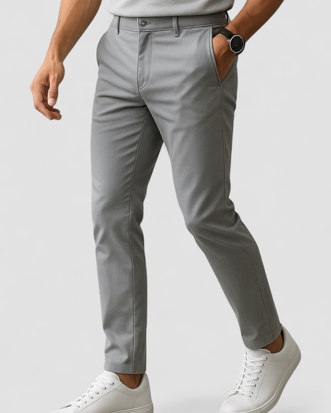 Men's Dress Pants Tailored Straight Leg Business Trousers with Belt Loops for Office Work Professional Everyday Wear | Lonoma