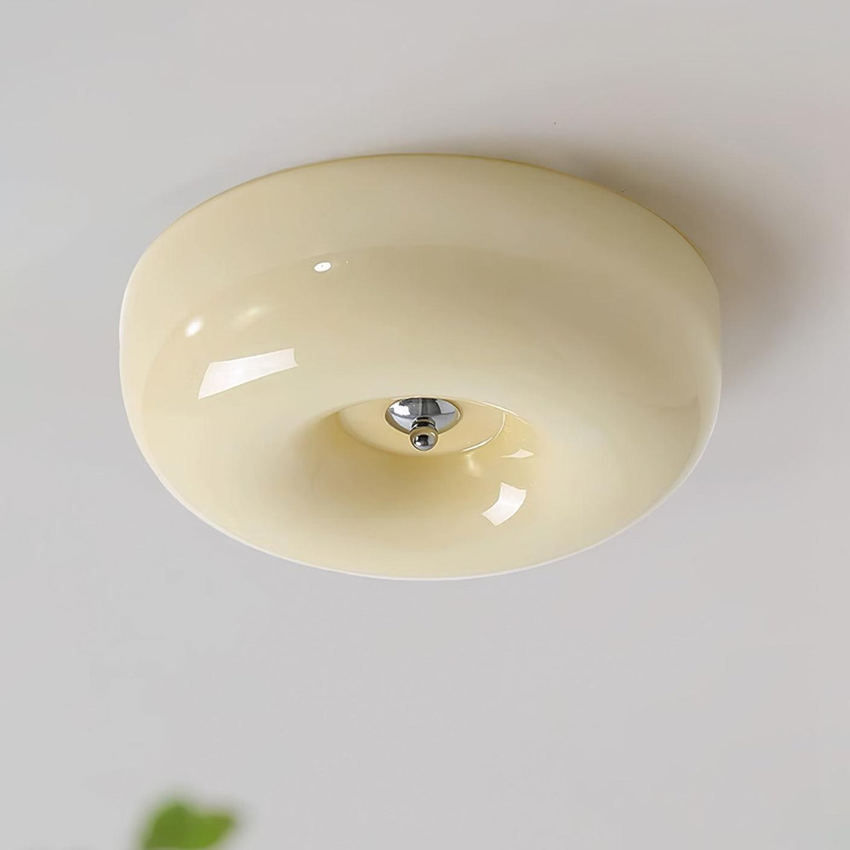 Flush Mount LED Ceiling Light with Swirled Glass Shade – Modern Low Profile Design for Bedroom, Hallway, Kitchen – Chrome Finish | Lonoma