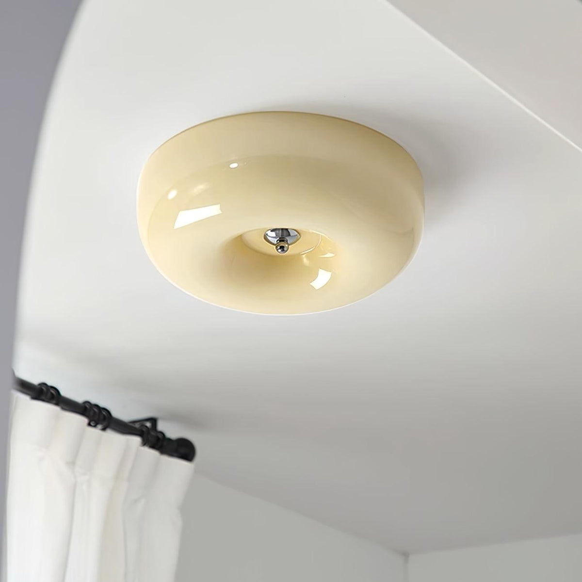 Flush Mount LED Ceiling Light with Swirled Glass Shade – Modern Low Profile Design for Bedroom, Hallway, Kitchen – Chrome Finish | Lonoma