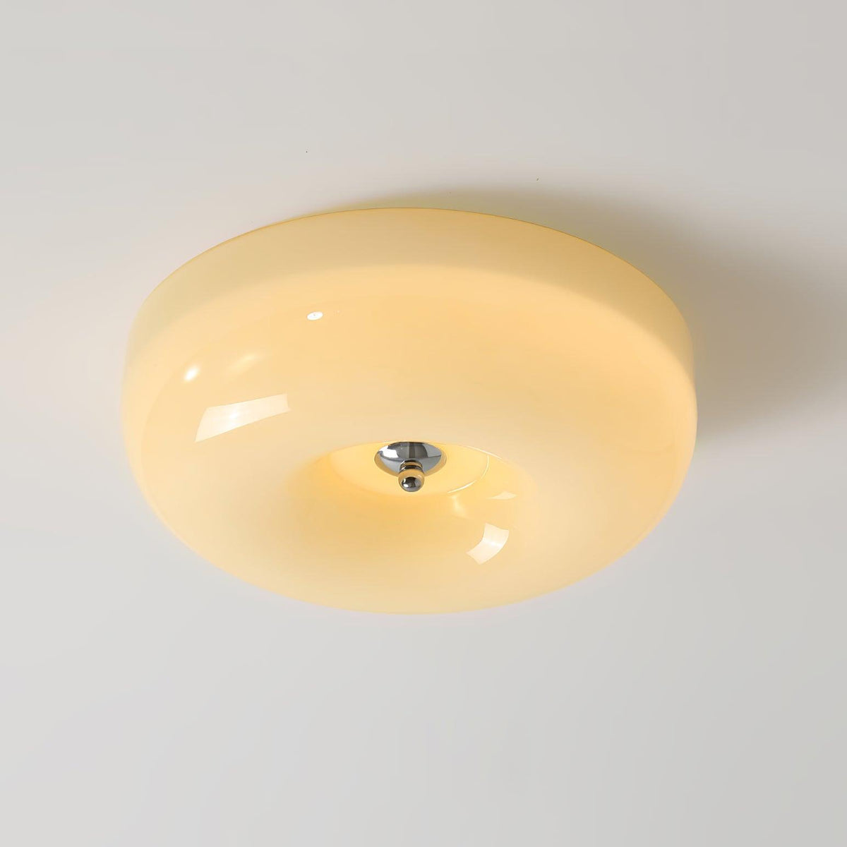 Flush Mount LED Ceiling Light with Swirled Glass Shade – Modern Low Profile Design for Bedroom, Hallway, Kitchen – Chrome Finish | Lonoma