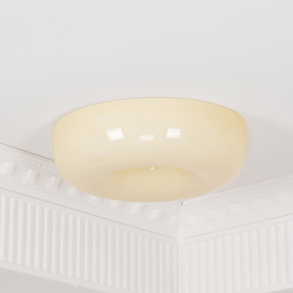 Glass Button Ceiling Light Fixture, Round Flush Mount LED Lamp for Bedroom, Kitchen, Hallway, Integrated Modern Overhead Lighting | Lonoma