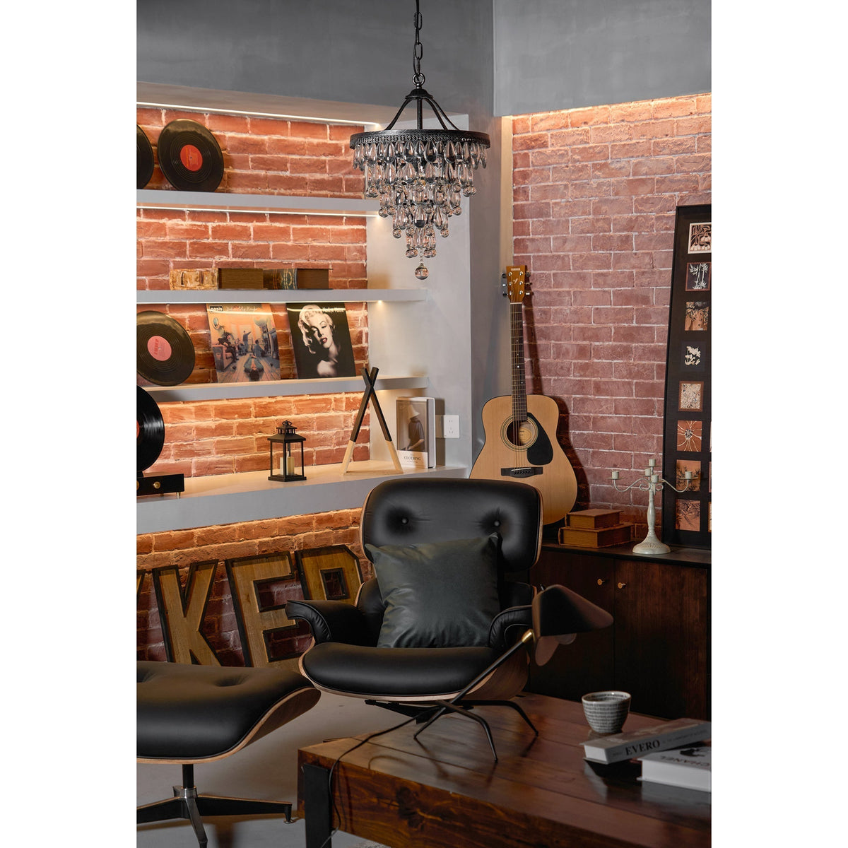 Crystal Drop Chandelier Antique Bronze Finish Multi Light Pendant Dining Room Living Room Foyer Statement Lighting Adjustable Chain | Lonoma
