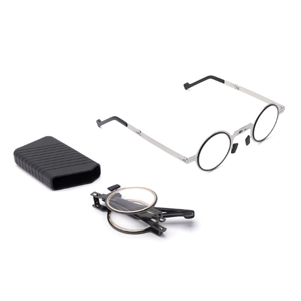 Foldable Reading Glasses Blue Light Blocking Titanium Frame Lightweight 0.68 oz Oval Square Shape for Screen Time | Lonoma