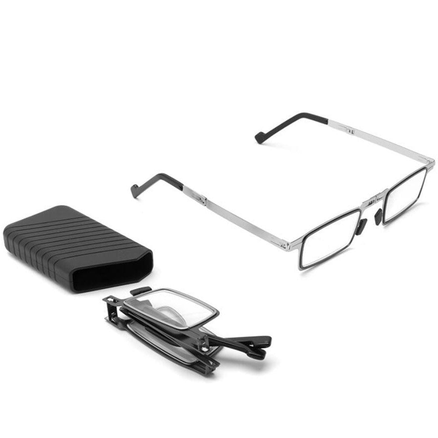 Foldable Reading Glasses Blue Light Blocking Titanium Frame Lightweight 0.68 oz Oval Square Shape for Screen Time | Lonoma
