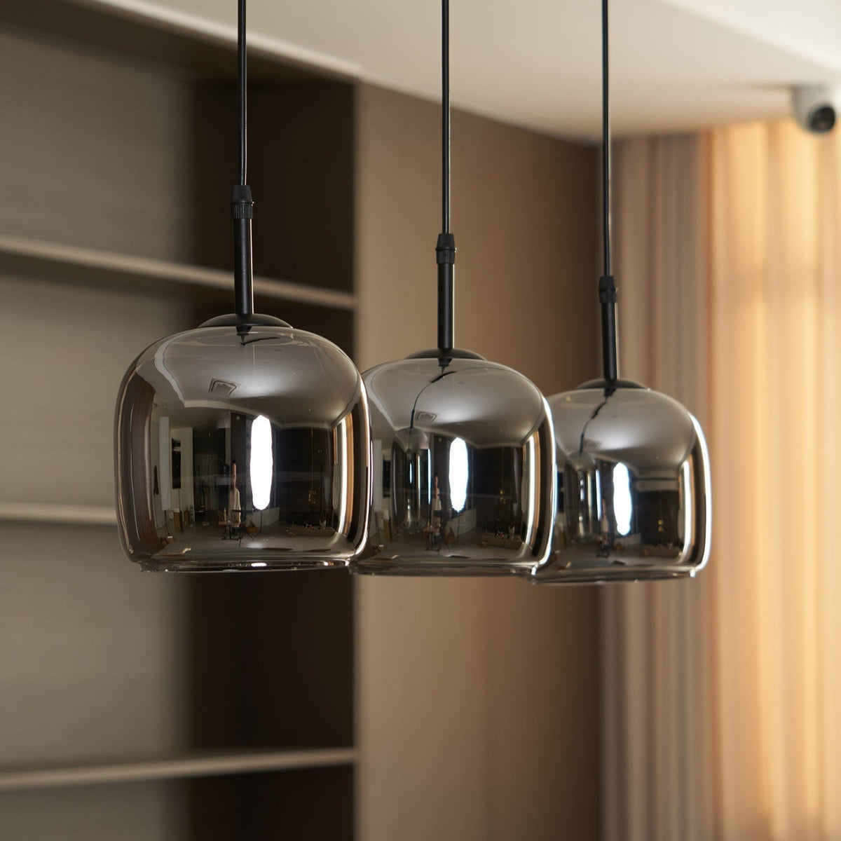 Smoky Gray Glass Pendant Light Single Bulb Adjustable Modern Hanging Fixture for Kitchen Island Dining Room Entryway Bedroom | Lonoma